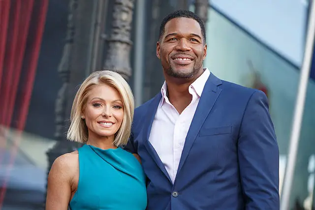 Kelly Ripa and Michael Strahan in 2015, when Ripa was getting a star on the Hollywood Walk of Fame